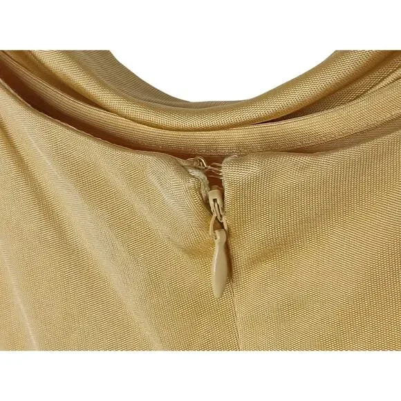 New Lauren Ralph Lauren Gold Yellow Cowl Neck Gown Dress 14 Formal Evening